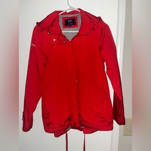 Red Cole Haan rain coat